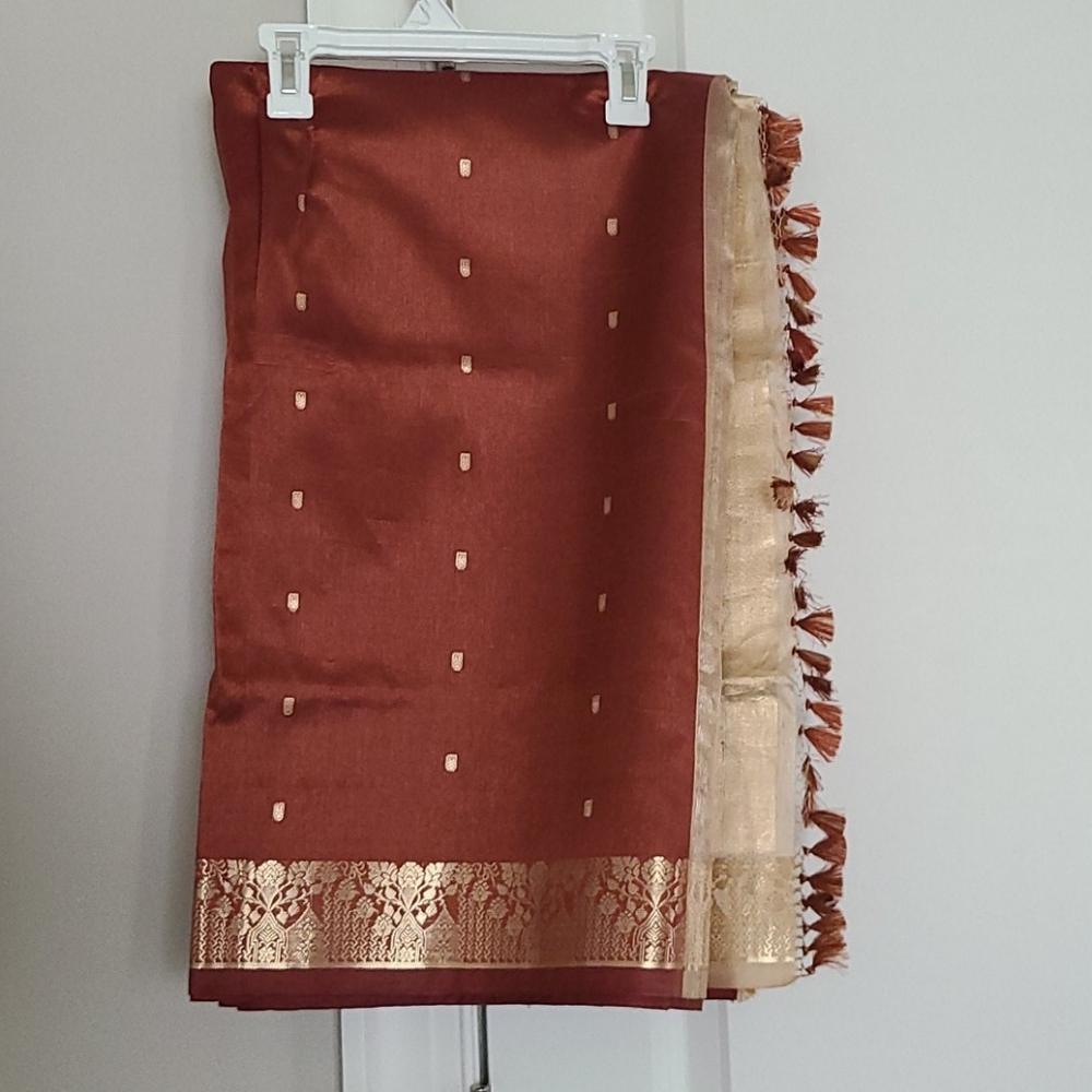 Brown & Cream Color Saree NEW